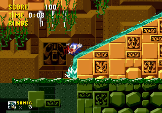Zona Labyrinth de Sonic: cambio de paleta bajo la línea del agua