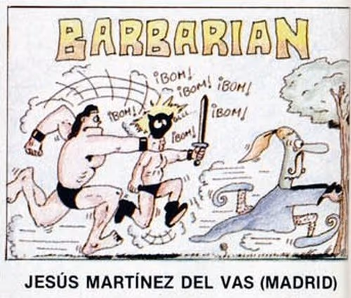 Dibujo del Barbarian publicado en el número 150 de Microhobby
