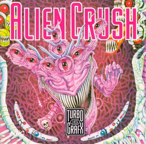 Portada estadounidense de Alien Crush para PC Engine