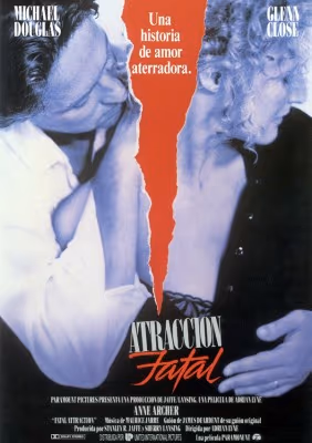 Carátula de Atracción Fatal, la película de Adrian Lyne de 1987