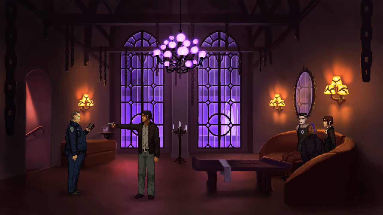 Enfrentamiento con la policía en Unavowed